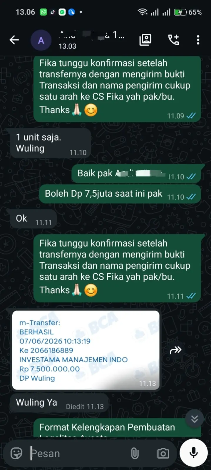 bukti bergabung dengan AVESTA 5